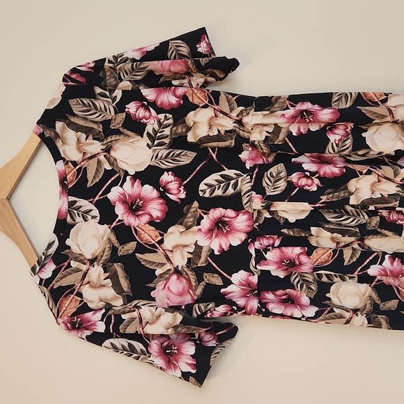 Pink Blush Maxi Dress, Maternity, XL, Hawaiian Floral, Stretchy - Picture 3 of 3